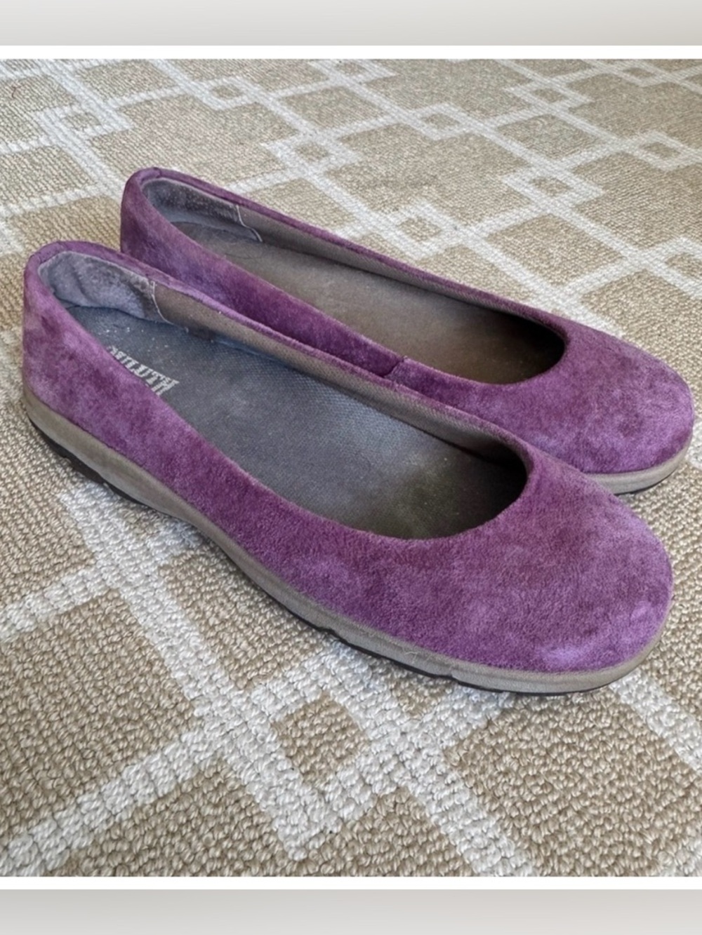 Duluth Trading Suede Ballet Flats Purple Comfort Shoes Size 8 - Picture 2 of 7